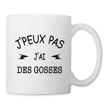 J'peux pas j'ai des gosses - Mug blanc - blanc - Droite