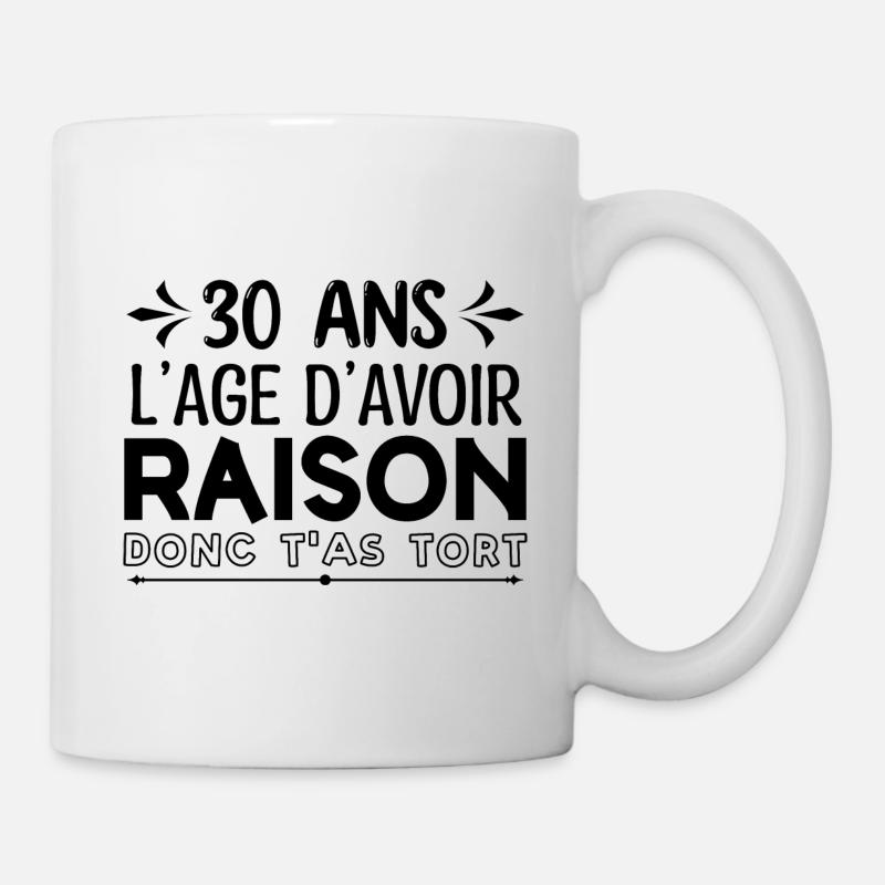 30 ans - cadeau d’anniversaire amusant 30 ans !!! - Mug blanc - blanc