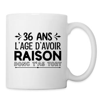 36 ans - cadeau d’anniversaire amusant 36 ans !!! - Mug blanc - blanc - Droite