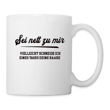 Friseur Ausbildung Lehre Abschluss Azubi Stylist - Tasse - Weiß - Rechts