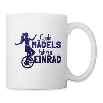Einradfahrerin Coole Mädels Fahren Einrad - Tasse - Weiß - Rechts