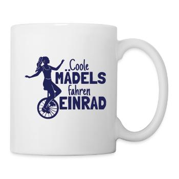 Einradfahrerin Coole Mädels Fahren Einrad - Tasse - Weiß - Rechts
