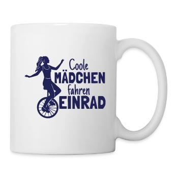 Einradfahrerin Coole Mädchen Fahren Einrad - Tasse - Weiß - Rechts