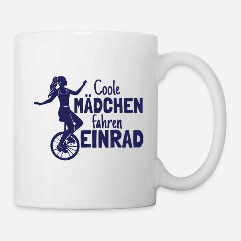 Einradfahrerin Coole Mädchen Fahren Einrad - Tasse - Weiß