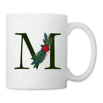 M – dekoratives Schriftzeichen – Weihnachten - Tasse - Weiß - Rechts