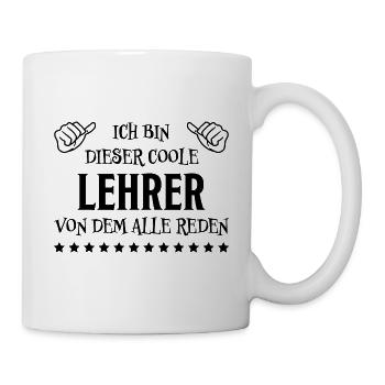 Lehrer Lustige Spruch Unterricht Lehrer Geschenk - Tasse - Weiß - Rechts