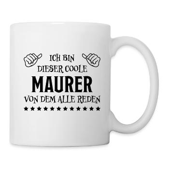 Maurer Lustiger Spruch Baustelle Maurer Geschenk - Tasse - Weiß - Rechts