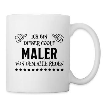 Maler Witz Spruch Meister Lackierer Maler Geschenk - Tasse - Weiß - Rechts