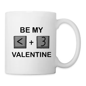 Be my valentine Computer Valentinstag Herz - Tasse - Weiß - Rechts