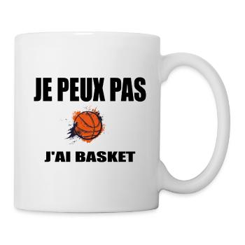 Je Peux Pas J'ai Basket - Mug blanc - blanc - Droite