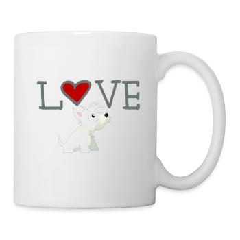 Ich liebe Hunde, West Highland White Terrier - Tasse - Weiß - Rechts