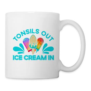 Almonds out ice cream in ice cream gift - Mug - white - Right