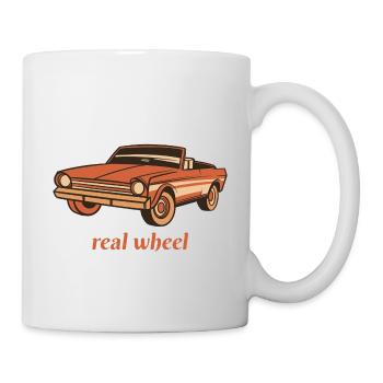 Je suis la vraie roue drôle d’amoureux de voiture rétro présente - Mug blanc - blanc - Droite