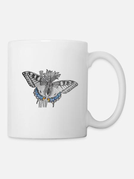 Schwalbenschwanz - Schmetterling - Tasse - Weiß