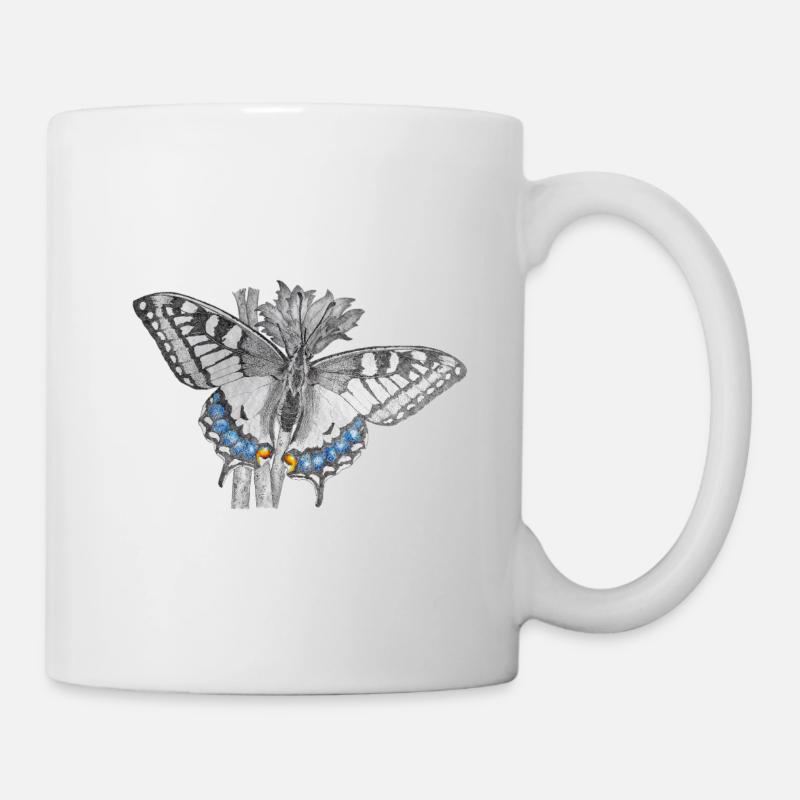 Schwalbenschwanz - Schmetterling - Tasse - Weiß