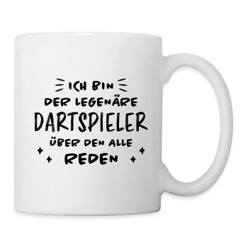 Dartspieler Witz Spruch Darts Dartpfeil Geschenk - Tasse - Weiß - Rechts