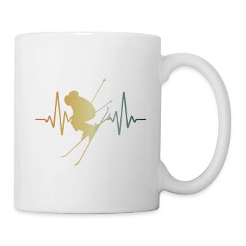 Heartbeat Ski alpin Piste de ski ECG Pulse - Mug blanc - blanc - Droite