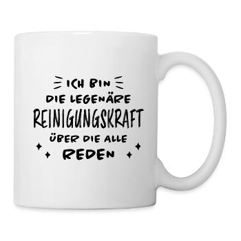 Reinigungskraft Spruch Haushalt Putzfrau Geschenk - Tasse - Weiß - Rechts