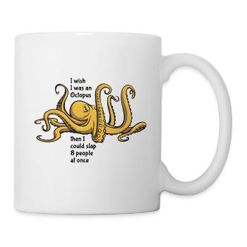 Octopus - gifler 8 personnes à la fois - dire - Mug blanc - blanc - Droite