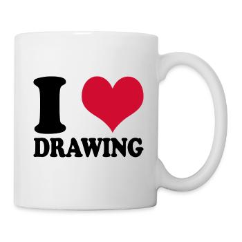 Zeichnen Zeichner I Love Drawing - Tasse - Weiß - Rechts