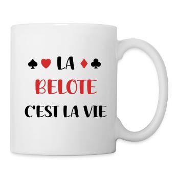 le belote c'est la vie - Mug blanc - blanc - Droite