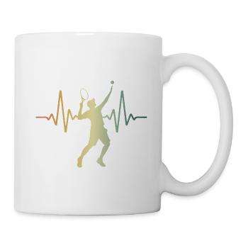 Heartbeat Joueur de tennis Tennis ECG Pulse - Mug blanc - blanc - Droite