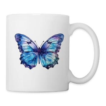 Blue butterfly - Mug - white - Right