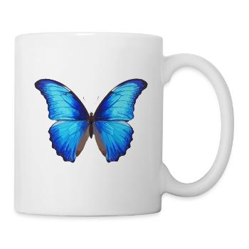 Morpho Papillon Bleu - Mug blanc - blanc - Droite