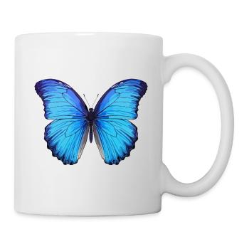 Morpho Papillon Bleu - Mug blanc - blanc - Droite