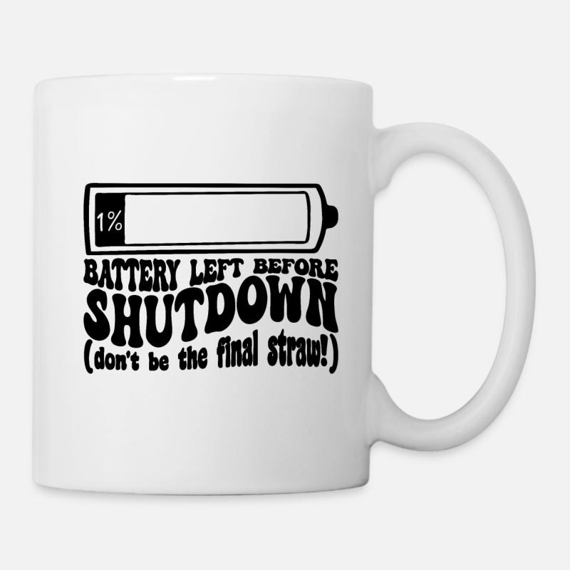 One percent battery before the shutdown - Mug - white