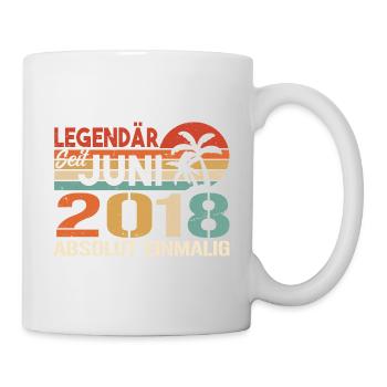 Legendär seit Juni 2018 - Geburtstag 2018 - Tasse - Weiß - Rechts
