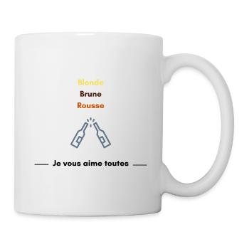 Red-haired brunette blonde. Humor Birthday Gift - Mug - white - Right