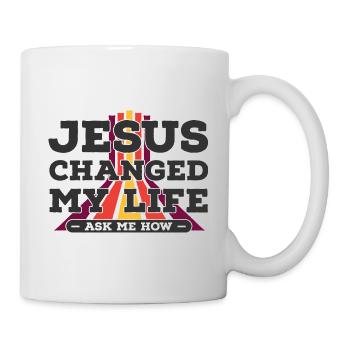 Jesus Changed My Life , ask me how Vintage - Mug - white - Right