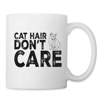 Cat hair don't care - Funny cat lovers - Mug - white - Right