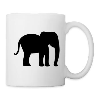 Elefant - Tasse - Weiß - Rechts