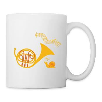 Funny shirt french horn musical instrument - Mug - white - Right