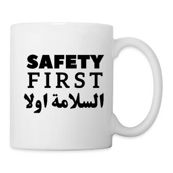 Safety First - Geschenk der Sicherheitskampagne - Tasse - Weiß - Rechts