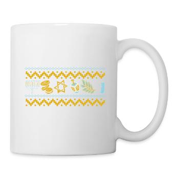 Jewish Hanukkah Ugly Christmas I'm Just Here for - Mug - white - Right
