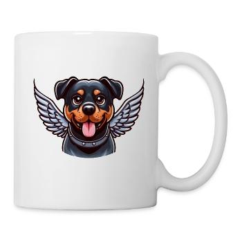 Rottweiler mignon - Ange avec des ailes dans le - Mug blanc - blanc - Droite