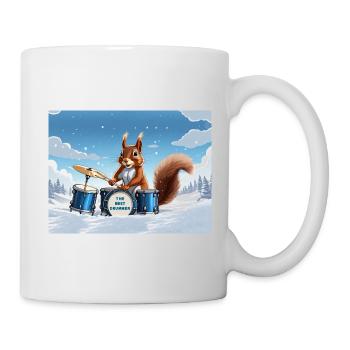 Eichhörnchen spielt Schlagzeug - Tasse - Weiß - Rechts