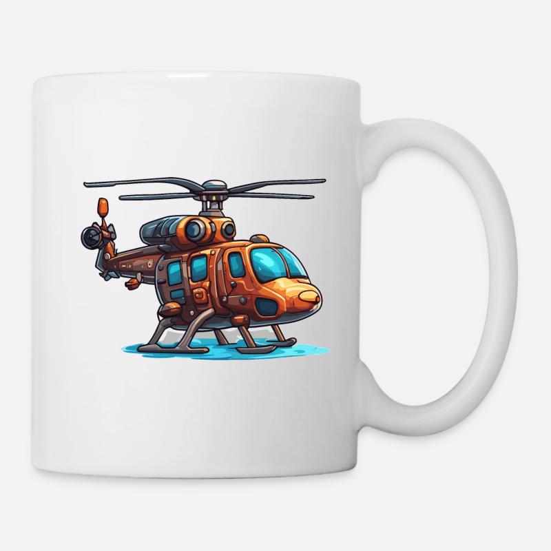Hélicoptère / Hélicoptère / Vol / Aviation - Mug blanc - blanc