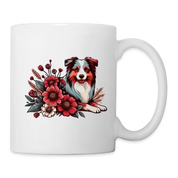 Australian Shepherd Cottage Core Floral Merle - Mug - white - Right