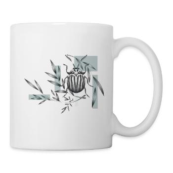 Schwarzer und weißer umgeben von seinen Blättern - Tasse - Weiß - Rechts