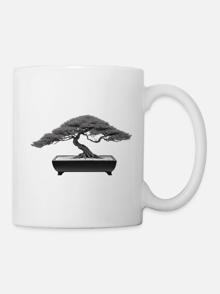 Bonsai Lärche in Schale Japan Japanisch - Tasse - Weiß