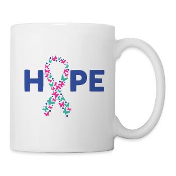 Thyroïde Cancer Hope et Butterfly Band - Mug blanc - blanc - Droite