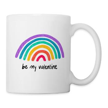 Liebesgrafik be my valentine Regenbogen - Tasse - Weiß - Rechts