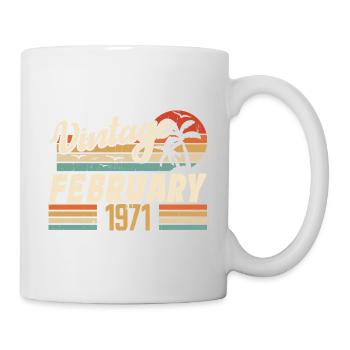 Millésime Né Février 1971 Cadeau 53e Anniversaire - Mug blanc - blanc - Droite