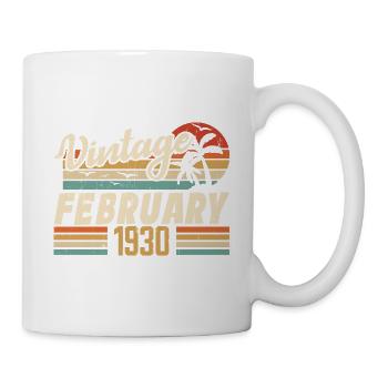 Vintage Born February 1930 94th Birthday Gift - Mug - white - Right