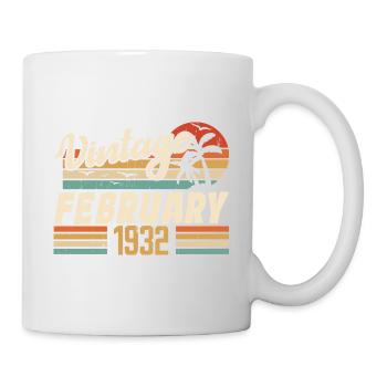 Vintage Born February 1932 92nd Birthday Gift - Mug - white - Right