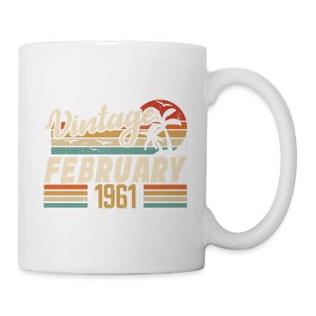 Millésime Né Février 1961 Cadeau 63e Anniversaire - Mug blanc - blanc - Droite